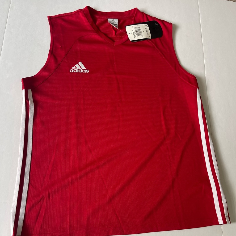 adidas Womens Sleeveless Jersey Red Size L NWT